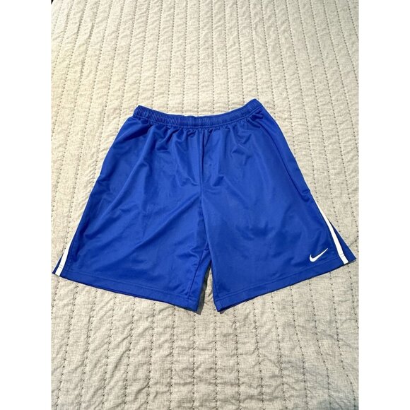 Nike Men’s Basketball Athletic Shorts Size XL Royal Blue White Swoosh Logo - Picture 1 of 14